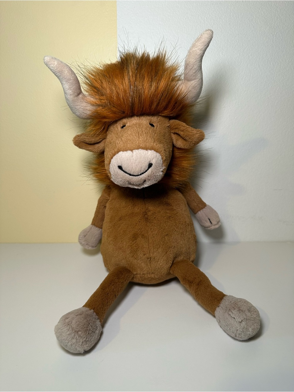 JELLYCAT RAMONE BULL Plush Stuffed Animal Longhorn Cow Brown NWT HTF 13"
